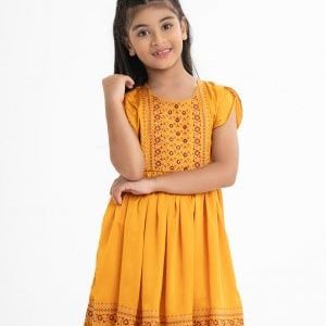 Yellow Crepe Frock